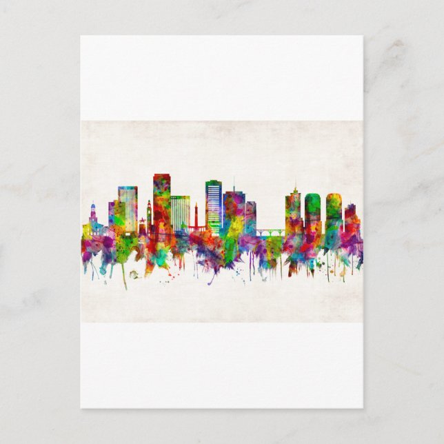 Richmond Virginia Skyline Einladungspostkarte (Vorderseite)