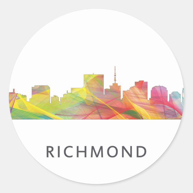 RICHMOND VIRGINIA SKYLINE WB1 - RUNDER AUFKLEBER (Vorderseite)