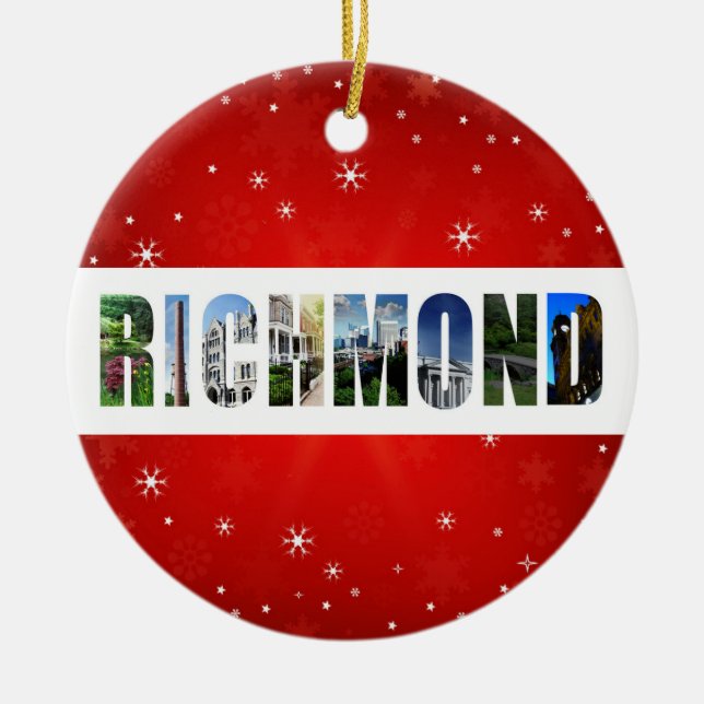 Richmond Virginia Travel Fotos Weihnachten Keramik Ornament (Vorne)