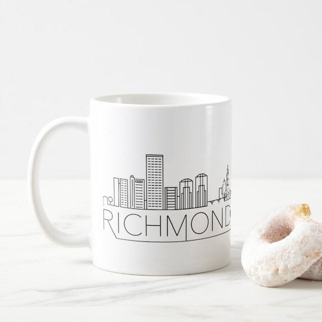 Richmond, Virginie Stylisé Skyline Café Mug (Avec donut)
