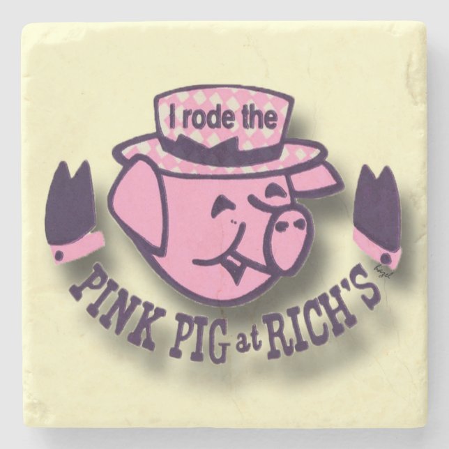 Rich's Pink Pig, Rich's Atlanta, Pink Pig Atlanta Steinuntersetzer (Vorderseite)
