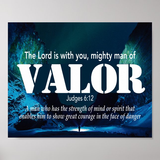 Richter 6:12 VALOR Mighty Man Christlich Poster (Vorne)