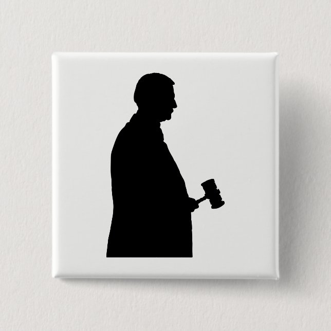 Richter an der Gavel-Silhouette Button (Vorderseite)