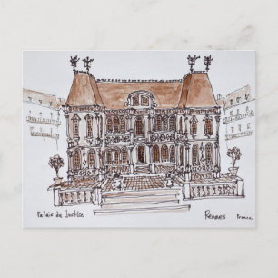 Richter des Palais de Justice   Rennes, Bretagne Postkarte