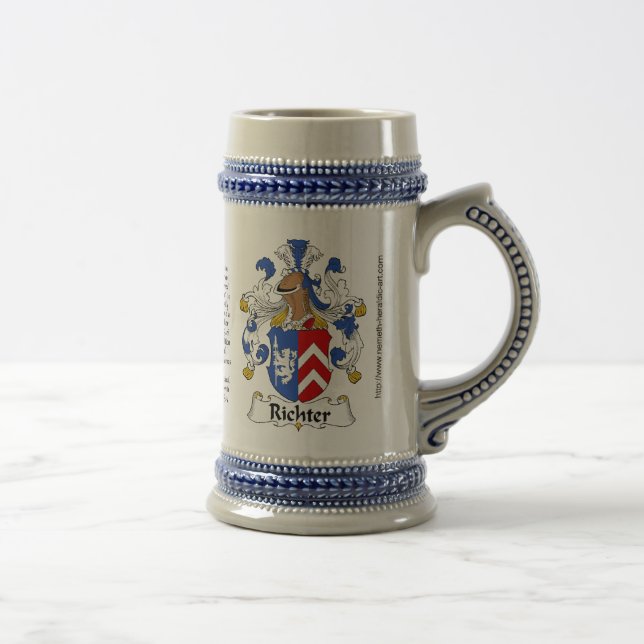 Richter Familienwappen Stein Bierglas (Rechts)