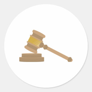 Richter Gavel Runder Aufkleber
