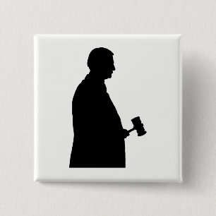 Richter mit Hammer-Silhouette Button
