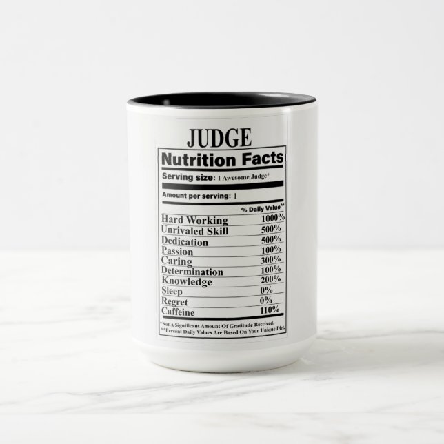 Richterernährungsfakte Tasse (Zentrum)