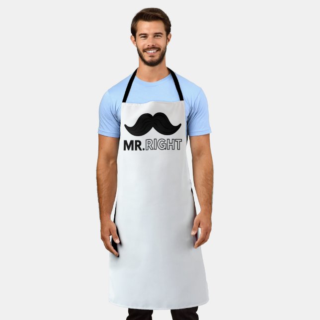 Richtig Black Mustache Funny Wedding Individuelle  Schürze (Getragen)