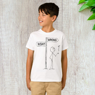 Richtig Falsch Illustrations-T-Shirt T-Shirt
