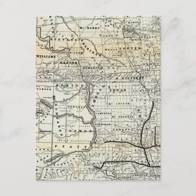 Richtige Karte von Dakota (Vorderseite)