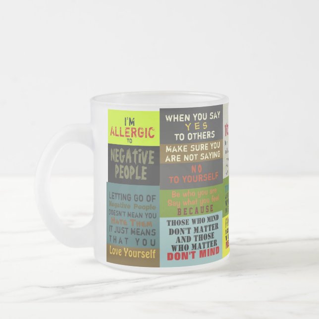 RICHTIGE WORTE ~ Tasse/TRUISM aus Mattiertem Glas Mattglastasse (Links)