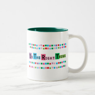 Richtiges tun zweifarbige tasse