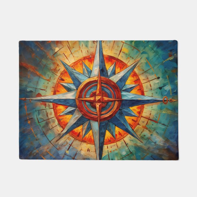 Richtung im Chaos (Compass-Rose) Fußmatte (Vorderseite)
