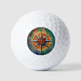 Richtung im Chaos (Compass-Rose) Golfball