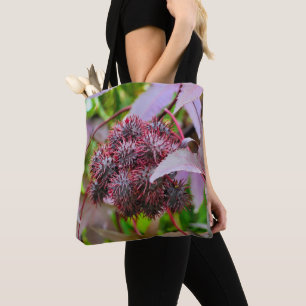 Ricinus communis partout sur le sac d'impression