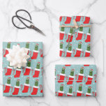 Rick and Morty Christmas Pickle Rick Pattern Geschenkpapier Set<br><div class="desc">Celebrate Rickmas with this festival Pickle Rick in a stocking pattern!</div>