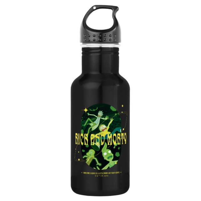 Rick and Morty Falling Quote Abzeichen Edelstahlflasche (Vorderseite)