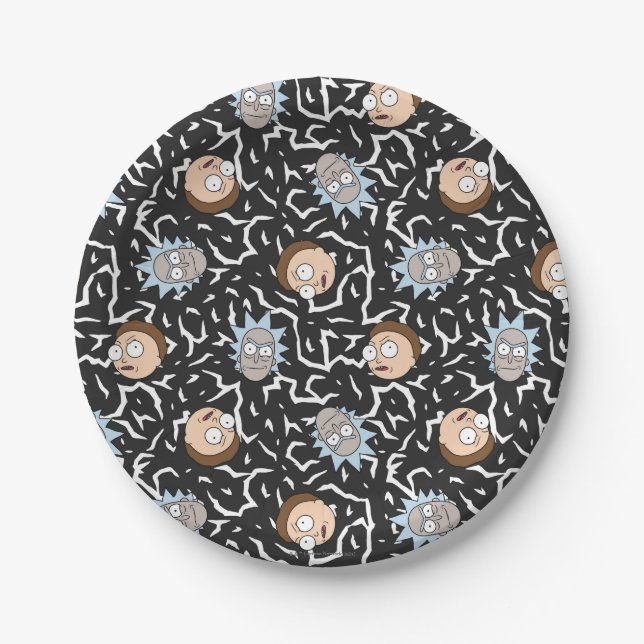 Rick and Morty Lightning Pattern Pappteller (Vorderseite)