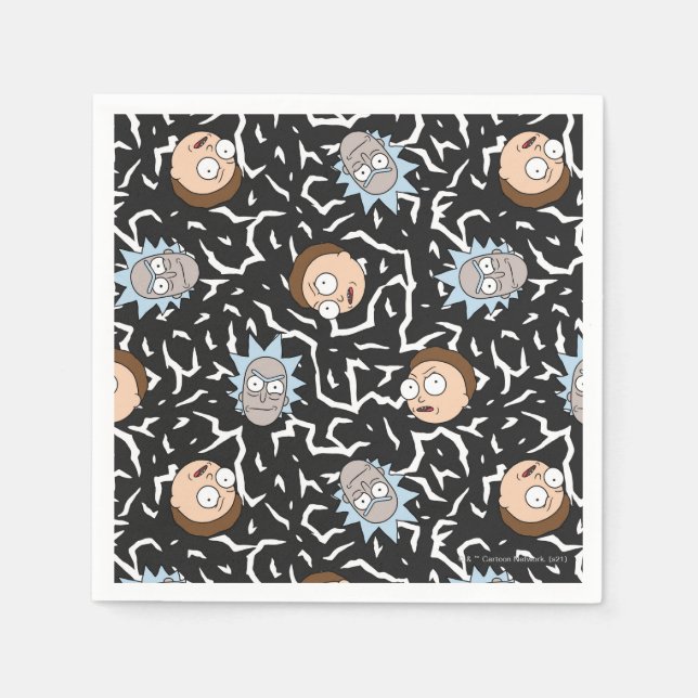Rick and Morty Lightning Pattern Serviette (Vorderseite)