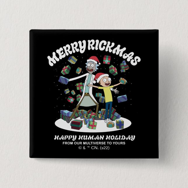 Rick and Morty | Merry Rickmas Presents Button (Vorderseite)
