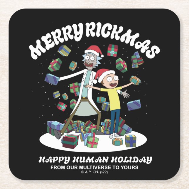 Rick and Morty | Merry Rickmas Presents Rechteckiger Pappuntersetzer (Vorderseite)