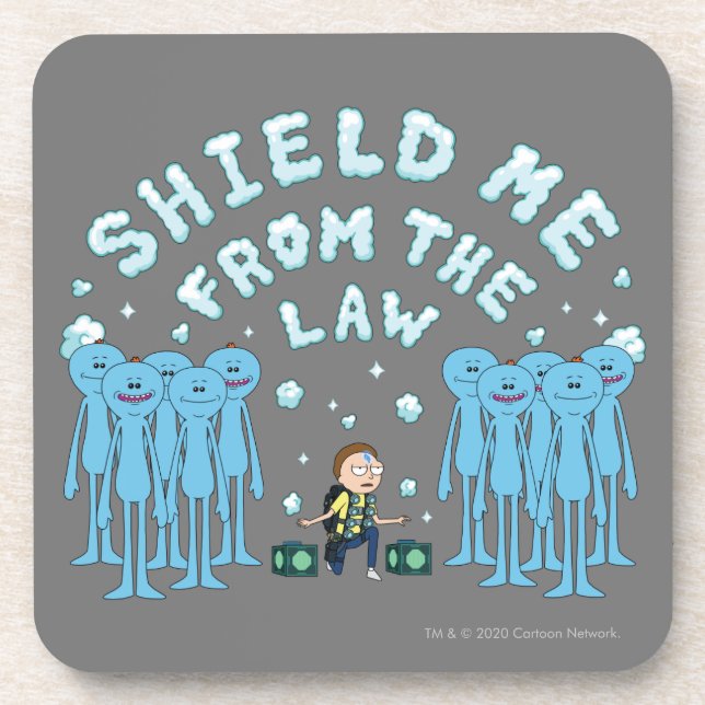 RICK AND MORTY™ | Shield Me From The Law Getränkeuntersetzer (Vorderseite)