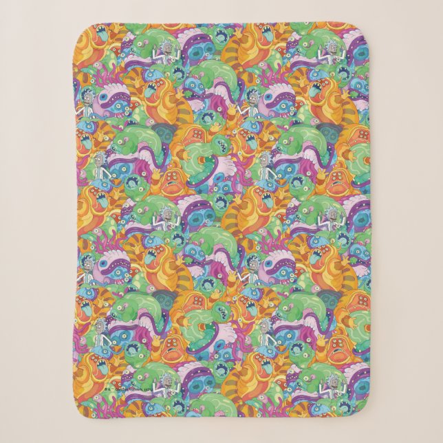 Rick Apokalypse Party Alien Pattern Sherpadecke (Vorderseite)