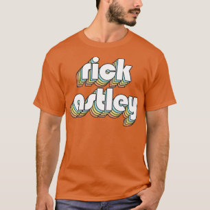 Rick Astley Retro Rainbow Typografie Faded Style T-Shirt
