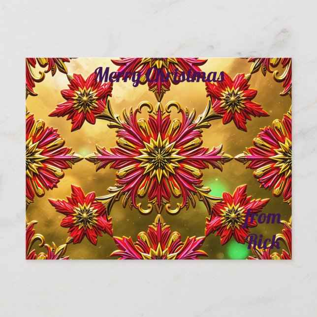 RICK ~ Gold Christmas Postcard Postkarte (Vorderseite)
