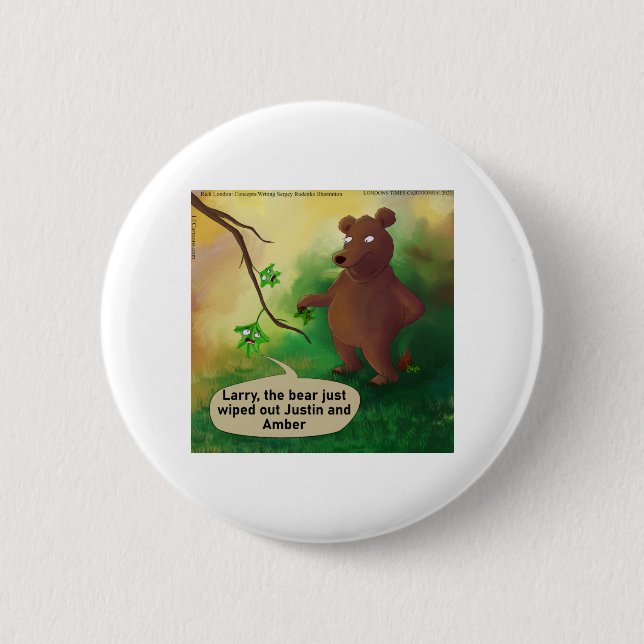 Rick London Bear im Woods Funny Button (Vorderseite)