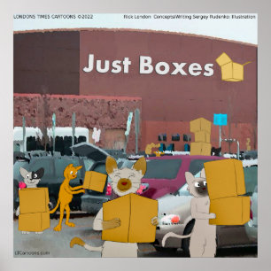 Rick London Big Box Stores for Cats Comic Poster