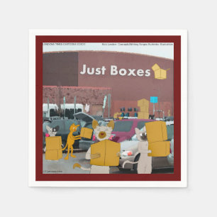 Rick London Big Box Stores for Cats Comic Serviette