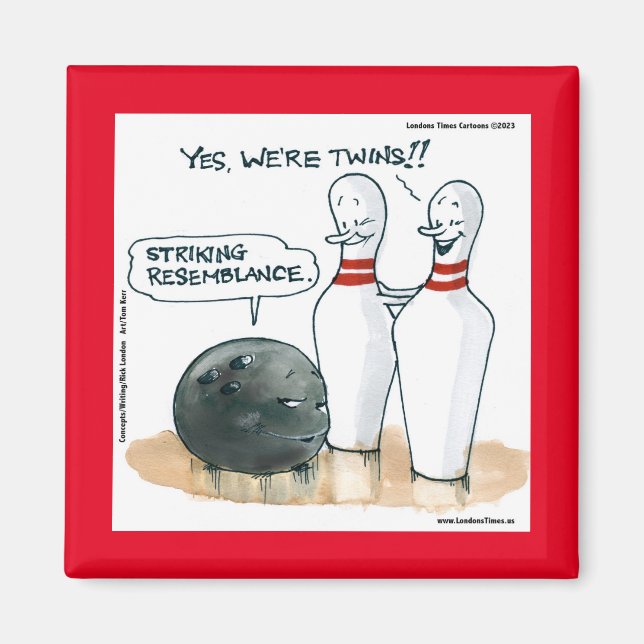 Rick London Cartoon Funny Bowling Comic Magnet (Vorne)