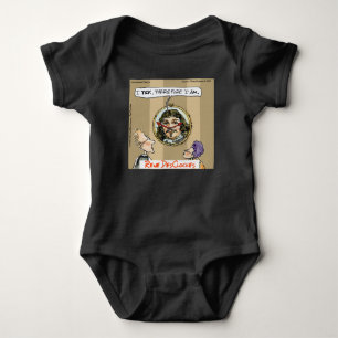 Rick London Cartoon Funny Descartes Clock Baby Strampler