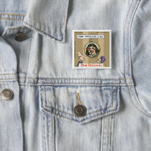 Rick London Cartoon Funny Descartes Clock Button