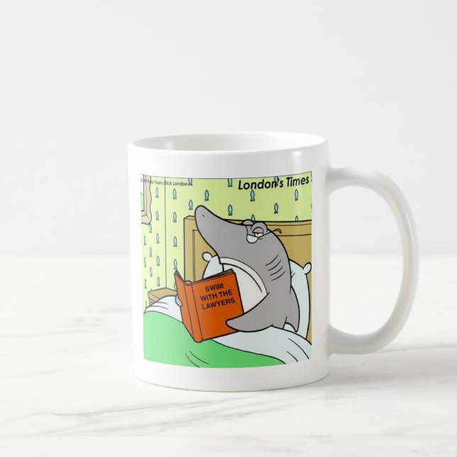 Rick London Cartoon Funny Shark Kaffeetasse (Rechts)