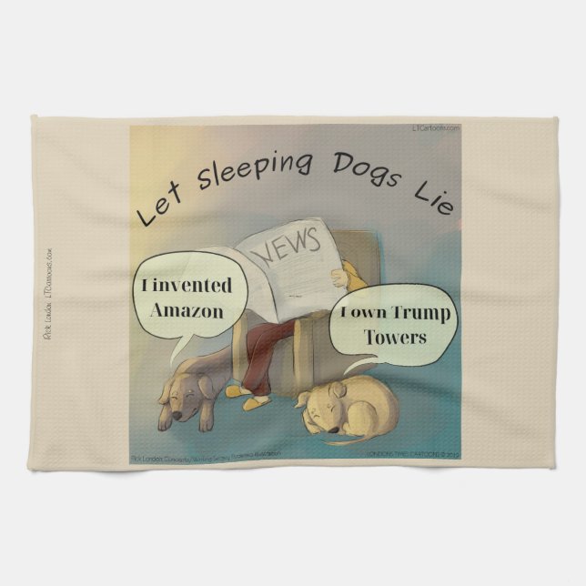 Rick London Comic Kitchen Handtücher "Sleeping Dog (Horizontal)