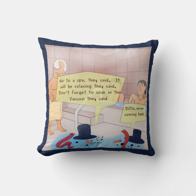 Rick London Comic Snowman Cotton Throw Pillow Kissen (Vorderseite)