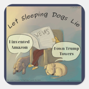 Rick London Comic Stickers "Lass Sleeping Dogs Lie