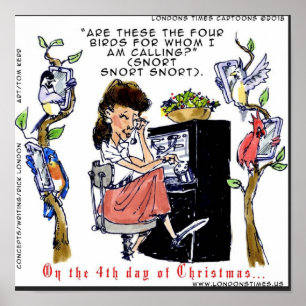 Rick London Ernestine Calling Birds Weihnachten Poster