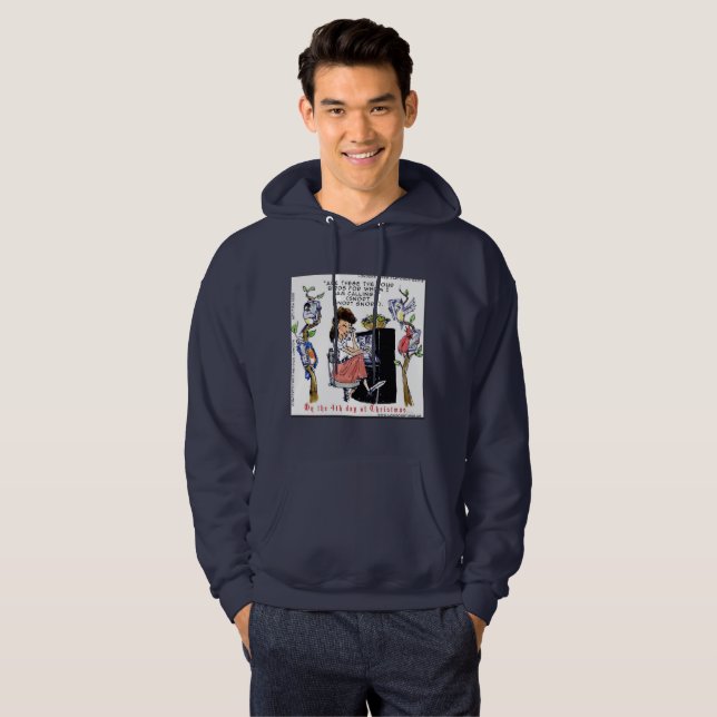 Rick London Ernestine ruft Birds Xmas auf Hoodie (Vorne ganz)
