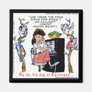 Rick London Ernestine ruft Birds Xmas auf Magnet