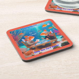 Rick London Fish Playing "Go Fish" Kartenspiel Com Getränkeuntersetzer