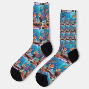 Rick London Fish Playing "Go Fish" Kartenspiel Com Socken