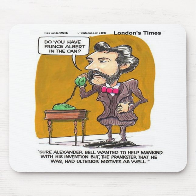Rick London Funny Alexander Bell Phone Prank Mousepad (Vorne)