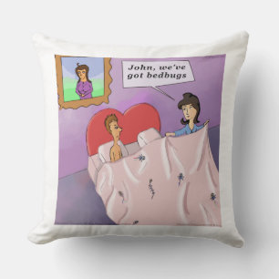 Rick London Funny Bedbugs Cartoon Cotton Pillow Kissen