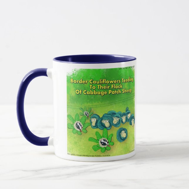 Rick London Funny Border Collie Blume Comic Tasse (Links)