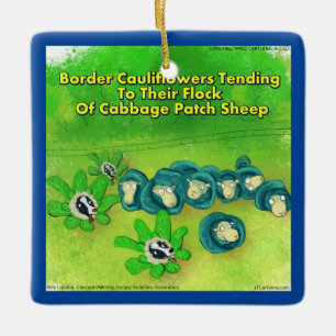 Rick London Funny Border Collie Blume Keramikornament