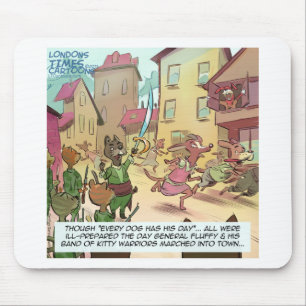 Rick London Funny Cats Vs Dogs Cartoon Mousepad